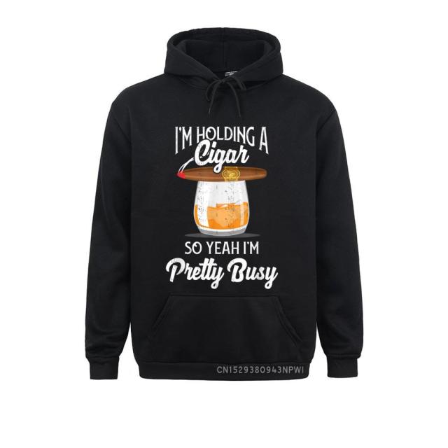 Hoodie Cigar Smoking Pullover Smoking And Drinking Hoodie For Men & Women Sportswear Design.